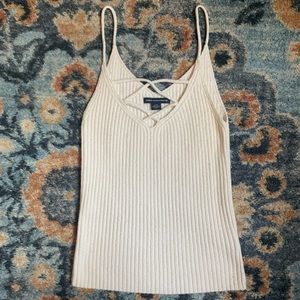 american eagle knit tank in white